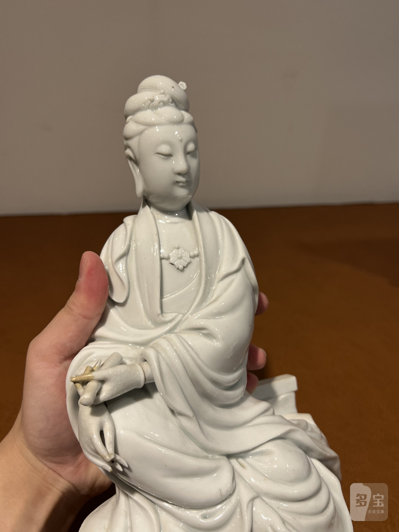 十七世纪 德化坐岩持经观音像 - 图6